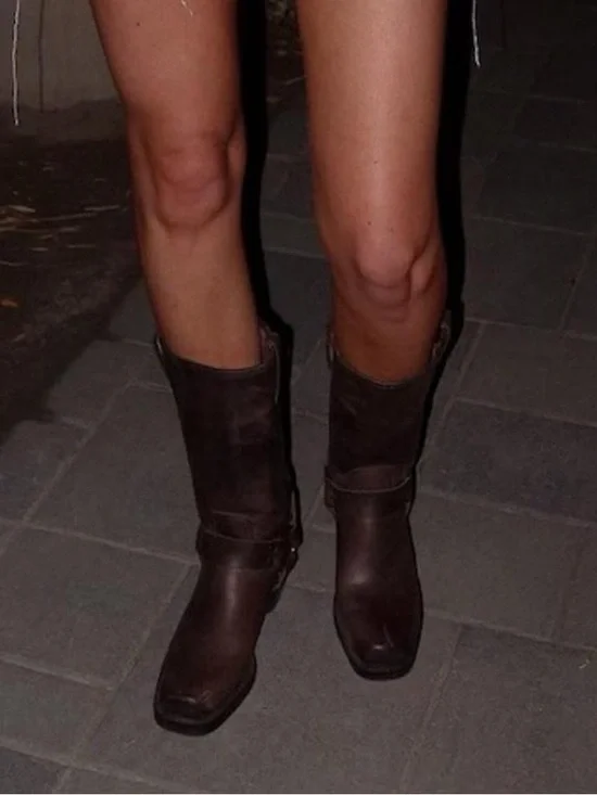 FRYE Women’s Brown Leather Harness Boots - Picture 3 of 7